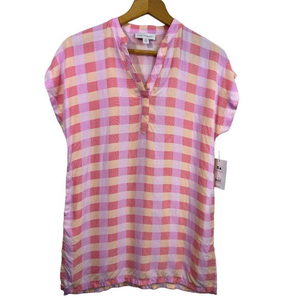 NWT Free Assembly Pink Check FA Caftan Tunic Dress, Girl's size M (7/8) - Picture 2 of 8